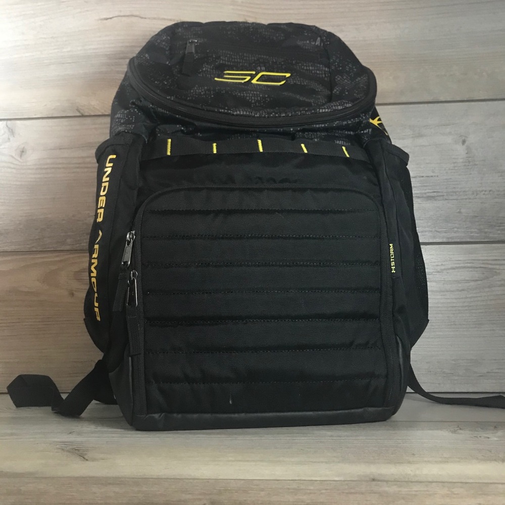 Under Armour Top Open SC30 Steph Curry Storm Backpack - Black Yellow rare